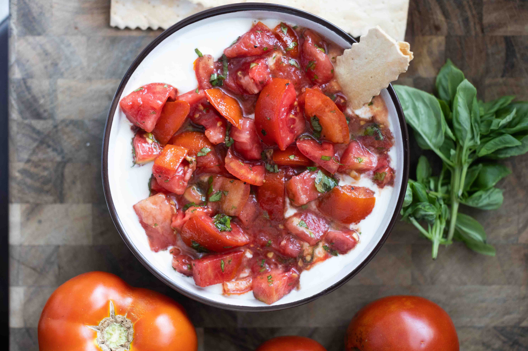 whipped Lil' Moo with tomatoes 