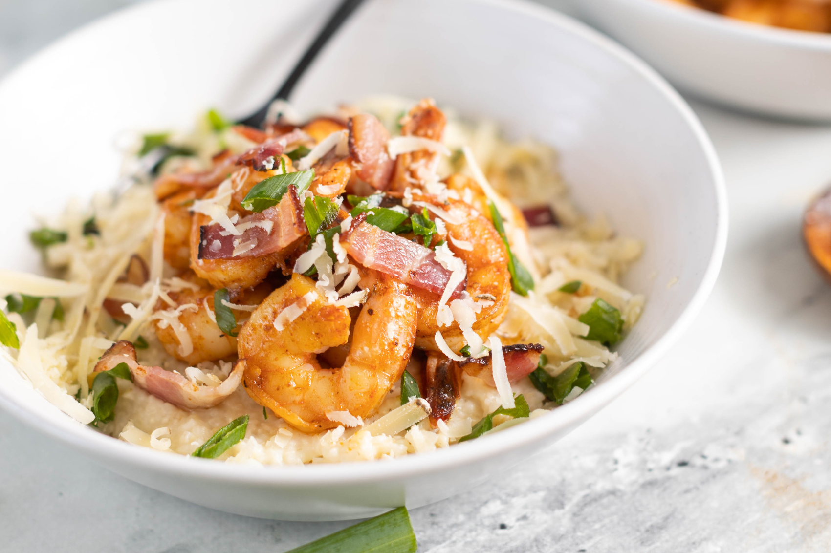 Blackened Shrimp & Grits Sweet Grass Dairy