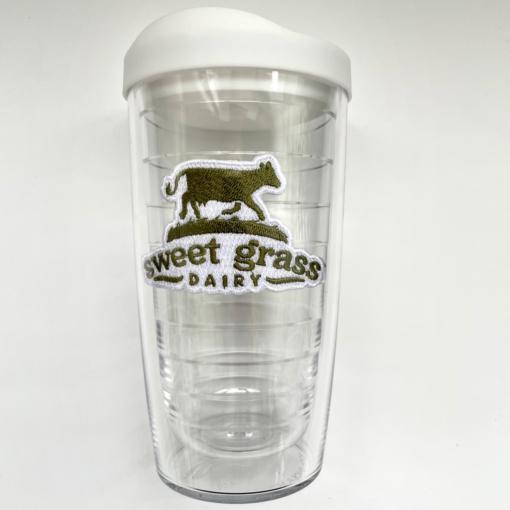 Tervis Tumbler with the Sweet Grass Dairy logo 